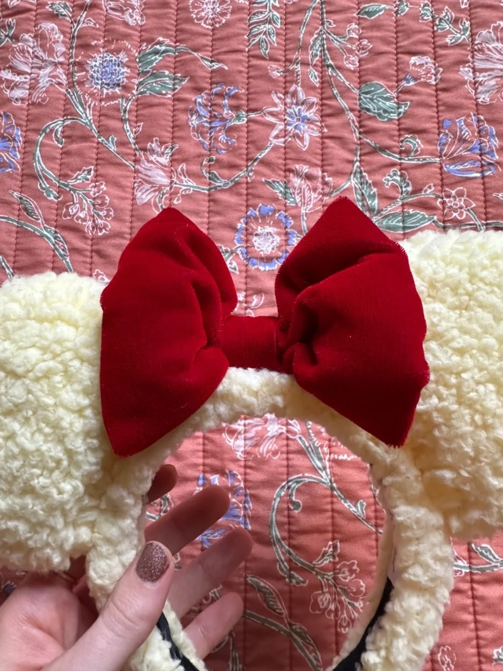 Fuzzy handmade Pooh Mickey ears!